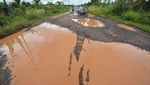 Jalan di Tanjung Jabung Timur Jambi Bak Kubangan Kerbau