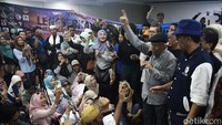 Amien Rais menyampaikan pidato dalam Silaturahmi Kebangsaan di Gren Alia Cikini, Jakarta, Senin (14/10/2024).