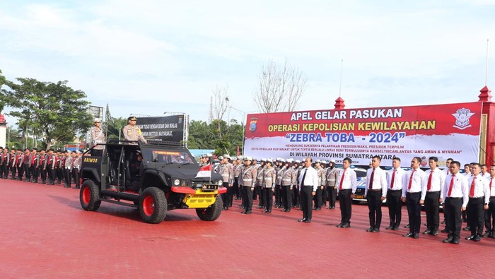 Apel gelar pasukan Operasi Zebra Toba 2024. (Foto: Dok. Polda Sumut).