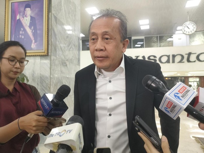 Waketum Partai NasDem, Saan Mustopa, di kompleks parlemen, Senayan, Jakarta Pusat, Senin (14/10/2024).
