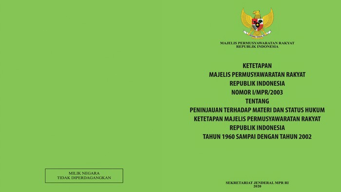 Sampul Tap MPR RI