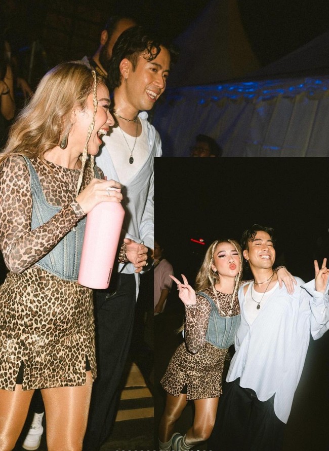 Melengkapi penampilannya, BCL tampak mengenakan beberapa aksesori penunjang, seperti sepasang anting yang menjuntai di kedua telinganya serta cincin. Ia juga merias wajahnya dengan eyeliner berwarna baby pink dan lipstik merah muda. Foto: Instagram/@itsmebcl/@anyageraldine