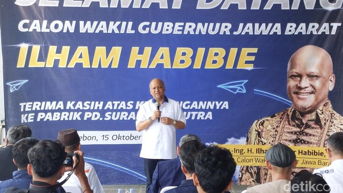 Calon Wakil Gubernur Jawa Barat, Ilham Habibie saat berkunjung ke Kabupaten Cirebon