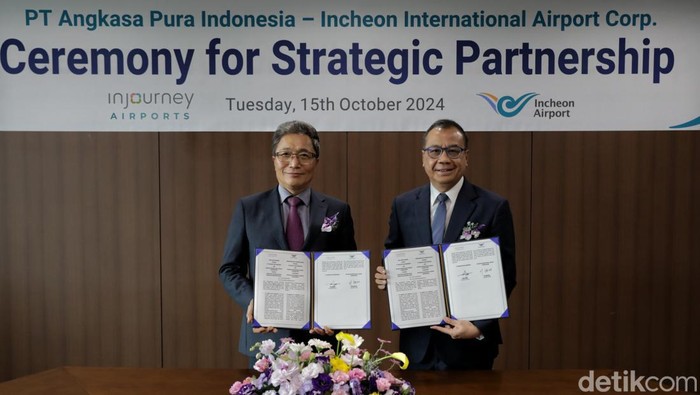PT Angkasa Pura Indonesia (InJourney Airports) melakukan penandatanganan nota kesepahaman (Memorandum of Understanding/MoU) dengan pengelola bandara di Korea Selatan (Korsel), Incheon International Airport Corporation (IIAC).