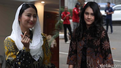 Gaya Dyah Roro-Isyana Saat Temui Prabowo