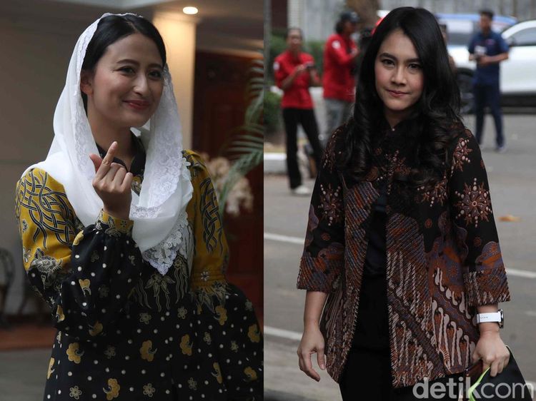 Gaya Dyah Roro-Isyana Saat Temui Prabowo