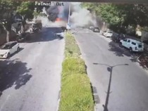 Video CCTV Rudal Hizbullah Jatuh di Jalanan Israel