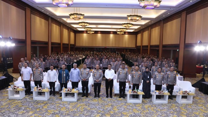 Rakorbin SDM Polri dan PNS Polri Tahun Anggaran 2024 di Jakarta, Selasa (15/10/2024).