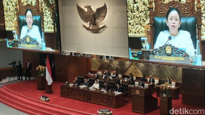 Rapat paripurna DPR RI, Selasa (15/10/2024). (Dwi Rahmawati/detikcom).