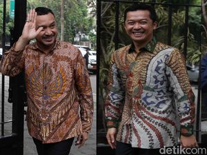 Senyum Giring-Taufik Hidayat-Babe Haikal Usai Bertemu Prabowo