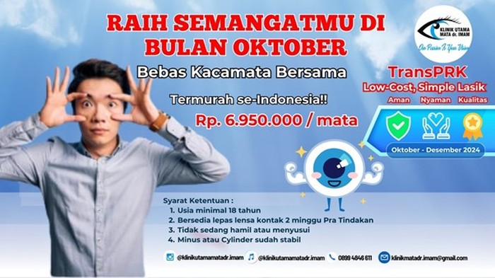 Gangguan Penglihatan Hilang dengan Lasik Trans PRK, Harga Terjangkau!