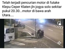 Viral Maling Santuy Tuntun Motor di Jalan Jogja-Solo Klaten