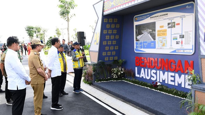 Bendungan Lausimeme di Kabupaten Deli Serdang telah diresmikan Presiden Jokowi. Pembangunan bendungan ke 47 ini menghabiskan anggaran Rp 1,76 triliun.
