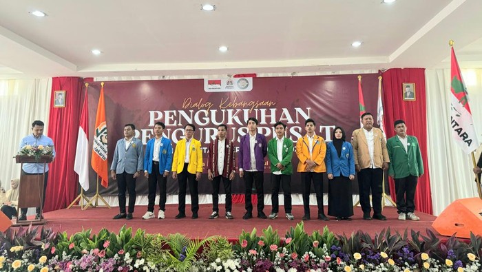 Pengukuhan Pengurus Pusat Badan Eksekutif Mahasiswa (BEM) Nusantara 2024/2025 di Universitas PTIQ, Jakarta. (dok. ist)
