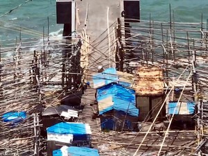 Video Lokasi 71 Nelayan Terjebak di Dermaga Eks Tambang Pasir Sukabumi