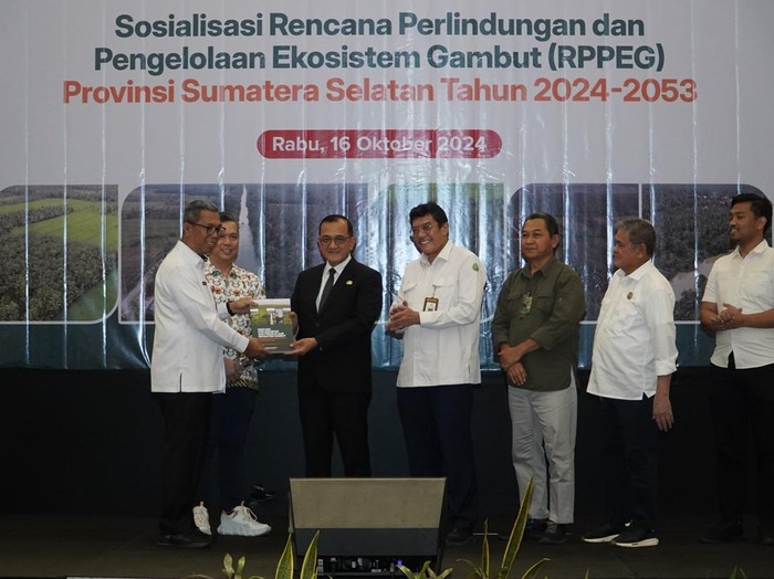 Sosialisasi dokumen RPPEG dilakukan untuk memitigasi berkurangnya lahan gambut di Sumsel.