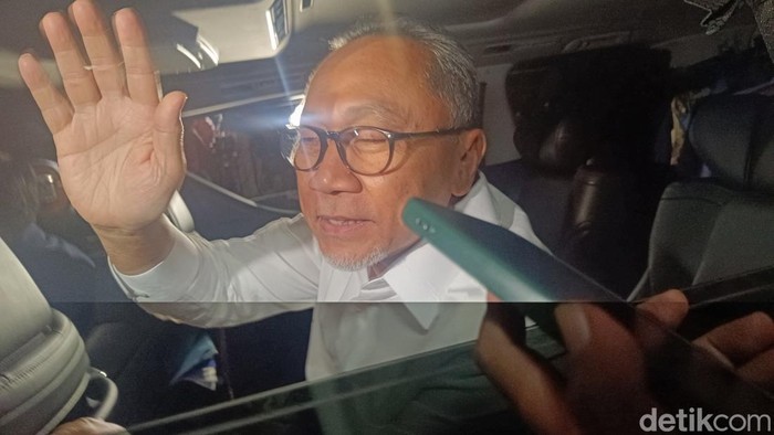 Zulkifli Hasan usai pembekalan (Rizky Adha Mahendra/detikcom)