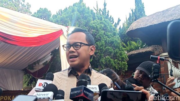 Ketua DPP PAN Bima Arya usai mengikuti pembekalan calon menteri Prabowo di Hambalang.