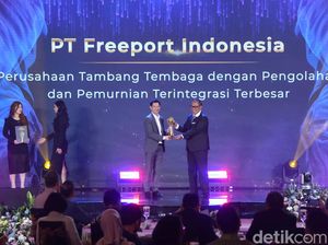 Potret Freeport Raih Penghargaan Perusahaan Tambang Terintegrasi Terbesar