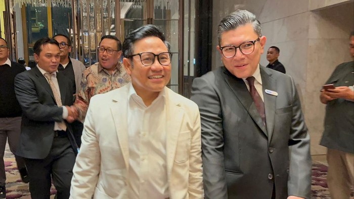 Muhaimin Iskandar dan pemimpin redaksi detikcom Alfito Deannova Gintings (Kurniawan Fadilah/detikcom)