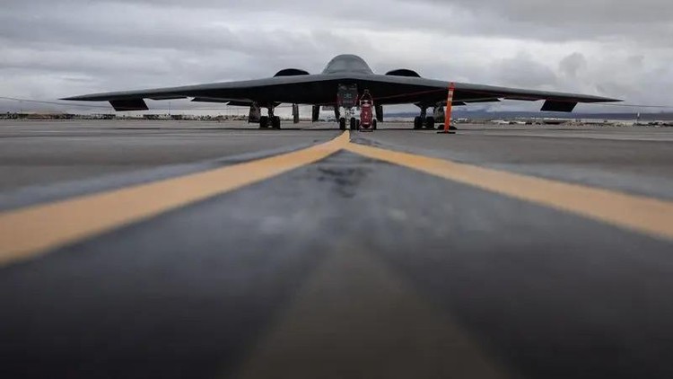 B-2 Spirit Bomber from the US Air Force is seen in Nevada, January 23, 2024. (Reuters)