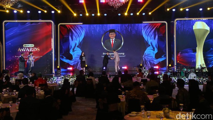 Pramono Anung meraih penghargaan detikcom Awards 2024. (Rifkianto Nugroho)
