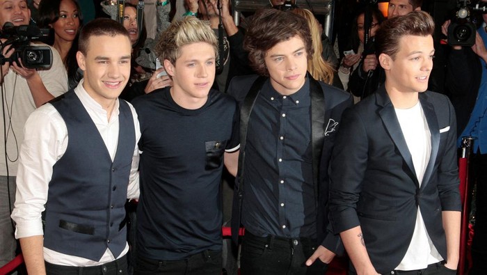 FILE PHOTO: Members of the band One Direction (L-R), Liam Payne, Niall Horan, Harry Styles and Louis Tomlinson, arrive for Fox's 