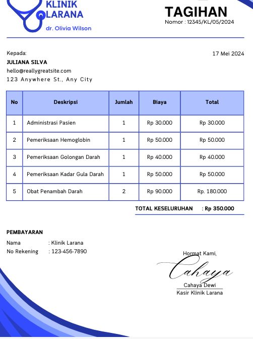 Contoh Invoice Jasa.