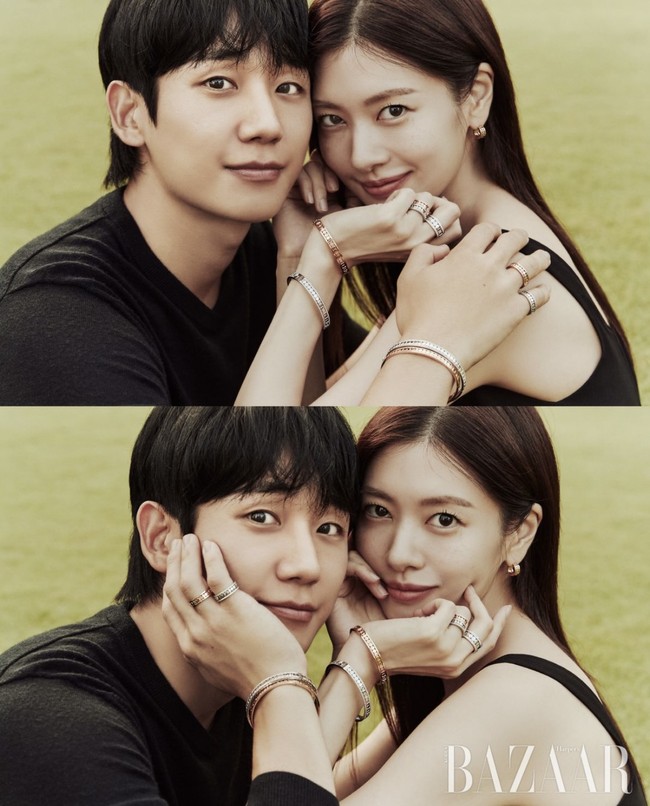 “Jadi… Kenapa mereka harus pergi jauh-jauh ke Bali untuk ini? Tidak ada unsur Bali dalam foto-foto ini. Tapi tetap saja mereka terlihat hebat,” “Mereka terlihat serasi,” komentar netizen. Foto: dok. Instagram @harpersbazaarkorea