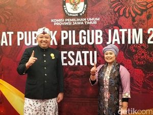 Tiba di Lokasi Debat Pilgub Jatim 2024, Luluk-Lukmanul: Ngalir Aja