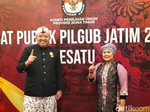 Tiba di Lokasi Debat Pilgub Jatim 2024, Luluk-Lukmanul: Ngalir Aja