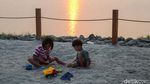 Menikmati Matahari Tenggelam di Pantai Pasir Putih Babelan Bekasi