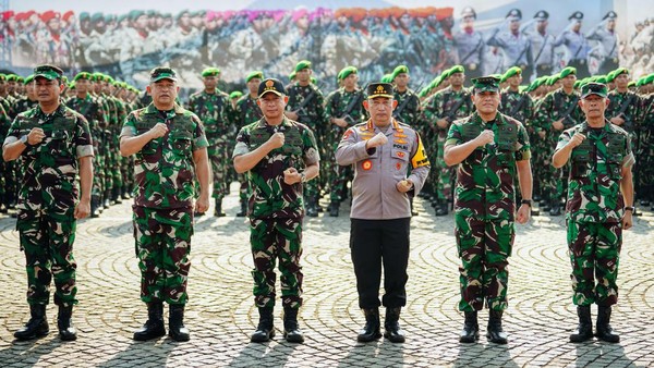 Potret Panglima TNI-Kapolri Pimpin Apel Pengamanan Pelantikan Presiden