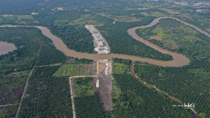 Penampakan Proyek Tol Lingkar Pekanbaru PT Hutama Karya Infrastruktur (HKI) menggarap proyek Tol Trans Sumatera, termasuk ruas Rengat-Pekanbaru seksi Lingkar Pekanbaru sepanjang 30,57 km.