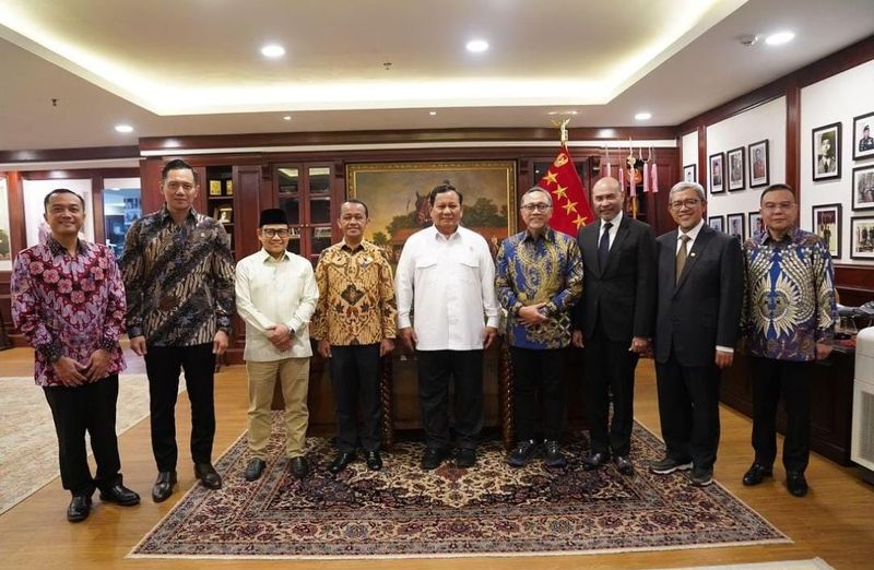 Prabowo bersama para Ketum Koalisi di momen HUT ke-73 (dok. Instagram Prabowo)