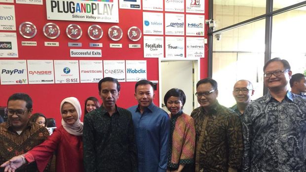 Presiden Jokowi saat berkunjung ke Plug and Play di Silicon Valley pada 2016