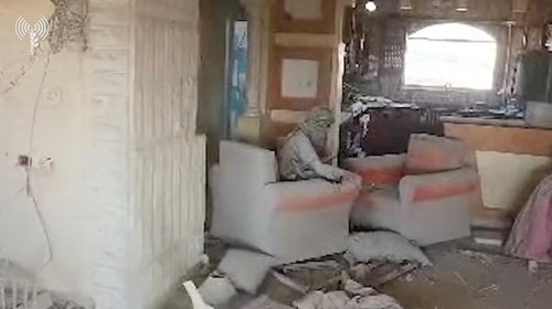 A person that Israeli army says is Hamas chief Sinwar is seen in Tal Al-Sultan, in this screengrab from a handout video obtained on October 17, 2024. Israel Defense Forces/Handout via REUTERS Purchase Licensing Rights