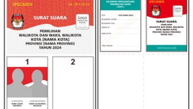 Surat suara pemilihan walikota dan wakil walikota (1 calon)