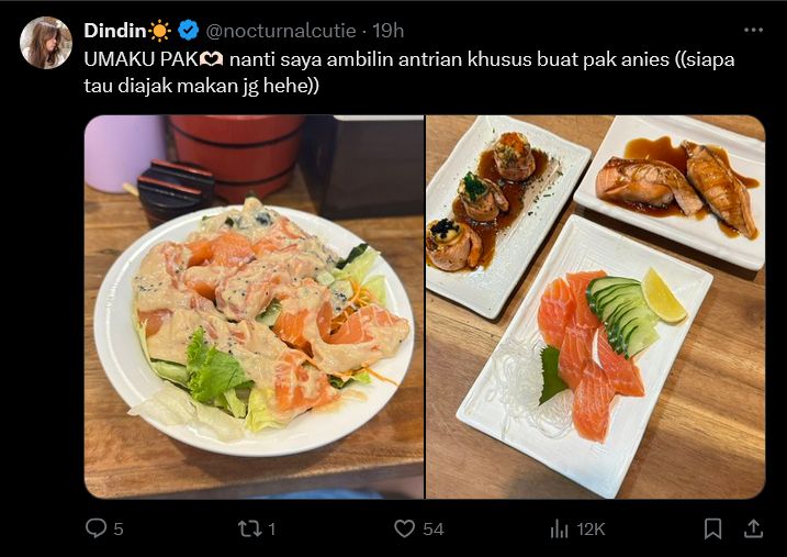 Rekomendasi sushi di Jakarta untuk Anies Baswedan