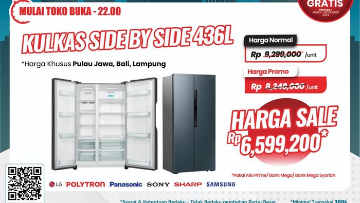 Kulkas Murah Meriah di Transmart Full Day Sale, Hemat hingga Rp 2,7 Jutaan