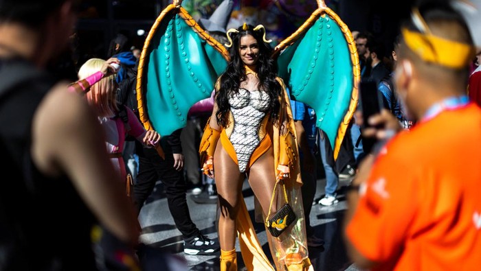 People attend in costume the 2024 New York Comic Con, at the Jacob Javits Convention Center in New York City, U.S., October 18, 2024.   REUTERS/Eduardo Munoz
