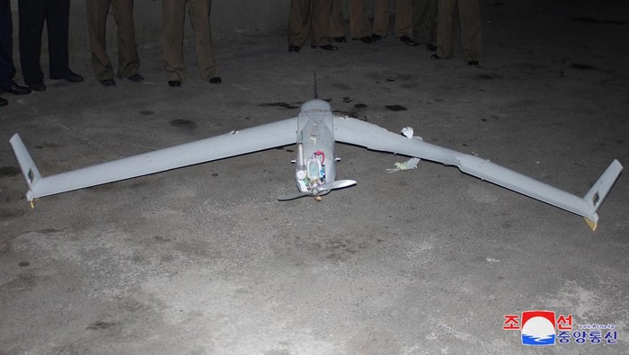 Wujud Pesawat Nirawak Korsel yang Jatuh Ditemukan Korut The remains of a crashed drone are shown in a photo released by North Korea's official Korean Central News Agency on October 19, 2024. KCNA via REUTERS ATTENTION EDITORS - THIS IMAGE WAS PROVIDED BY A THIRD PARTY. REUTERS IS UNABLE TO INDEPENDENTLY VERIFY THIS IMAGE. NO THIRD PARTY SALES. SOUTH KOREA OUT. NO COMMERCIAL OR EDITORIAL SALES IN SOUTH KOREA.
