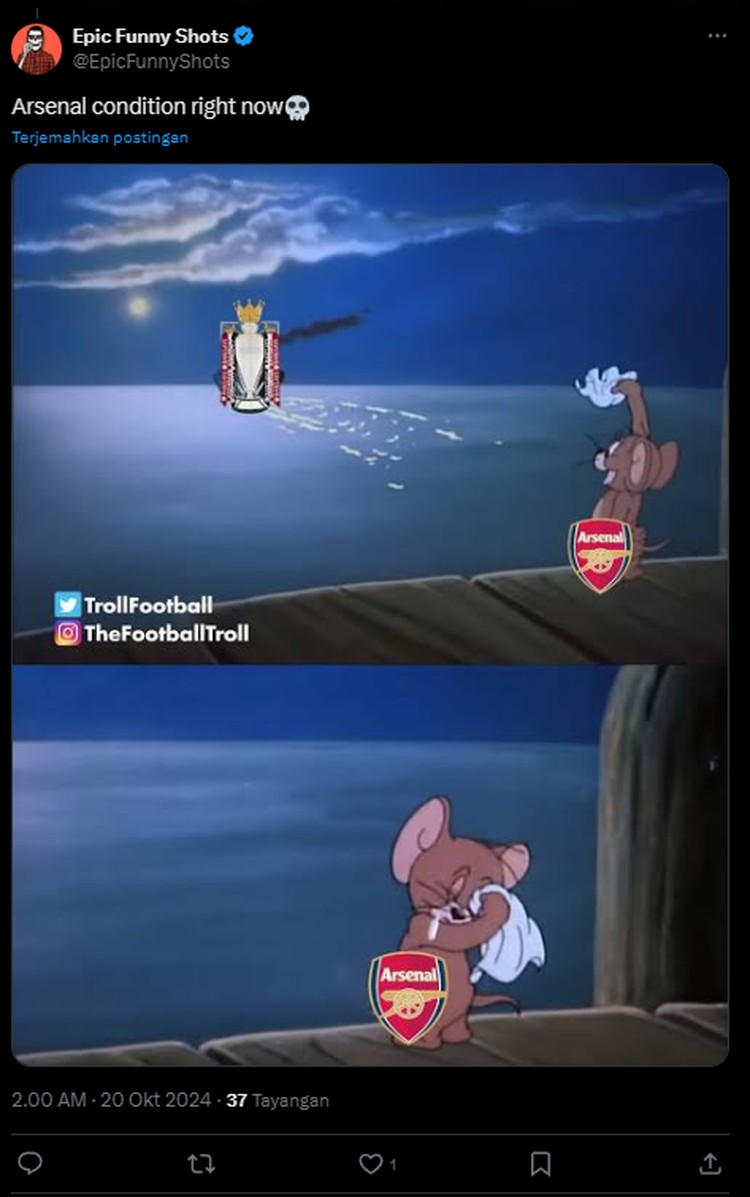 Bournemouth berhasil mengalahkan 10 pemain Arsenal 2-0. Satu pemain The Gunners yang dapat kartu merah adalah William Saliba. Berikut deretan meme kekalahannya.