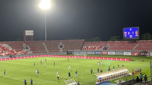 Bali United menang 1-0 atas Persita Tangerang di Stadion Kapten I Wayan Dipta, Gianyar, Bali, pada Minggu (20/10/2024). (Foto: Ida Bagus Putu Mahendra/detikBali)