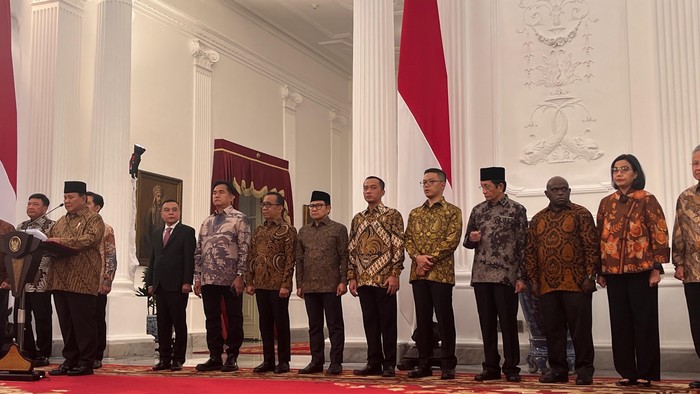Prabowo umumkan Kabinet Merah Putih (Eva/detikcom)