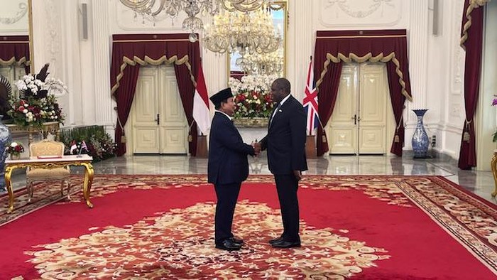 Presiden Prabowo Subianto menerima Menlu Britania Raya dan Irlandia Utara (UK) David Lammy di Istana Negara Jakarta.