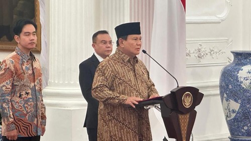 Presiden Prabowo Subianto umumkan susunan kabinet.