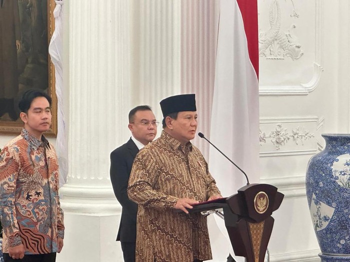 Presiden Prabowo Subianto umumkan susunan kabinet.