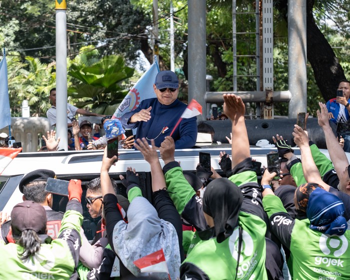 Ratusan Driver Gojek Beri Dukungan kepada Prabowo-Gibran