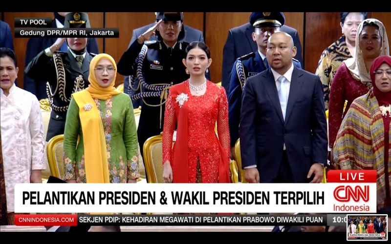 Selvi Ananda di Pelantikan Prabowo-Gibran